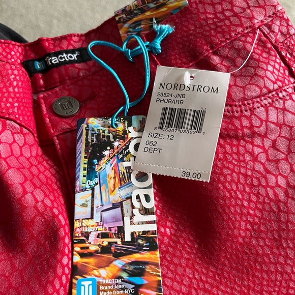 NWT Red Girls Tractor Jeans - Size 12 - Picture 8 of 9